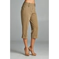 thumbnail image 1 of Larry Levine Women's Capris with Cuffed Hem - Sandstone - 12, 1 of 3