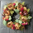 thumbnail image 6 of SPRING PARK 40cm Handmade Wreath Floral Artificial Simulation Flowers Garland, European Door Ornament for Home Party Decor, 6 of 7