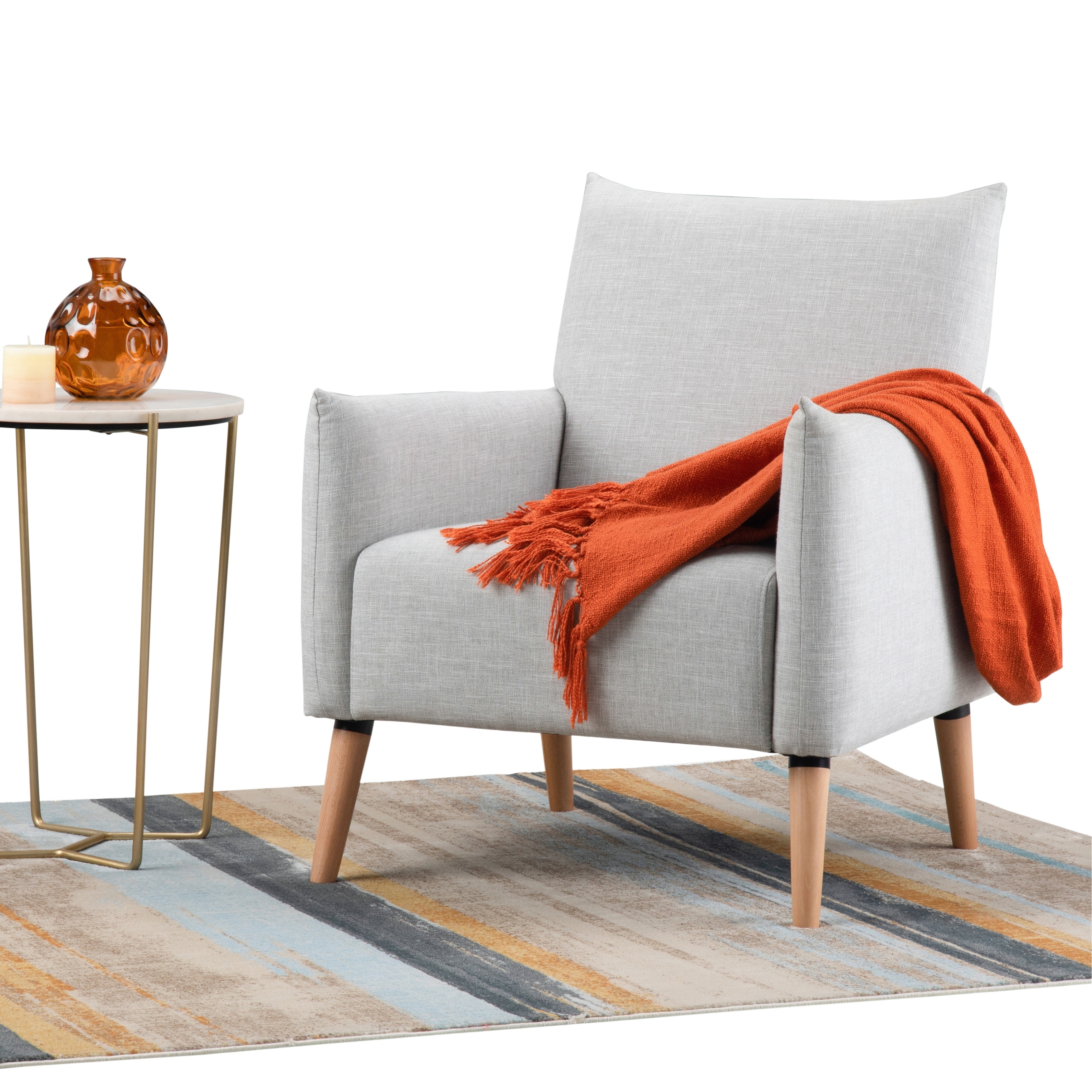 Carson Carrington Saltea Acid Green Linen Midcentury Modern Accent