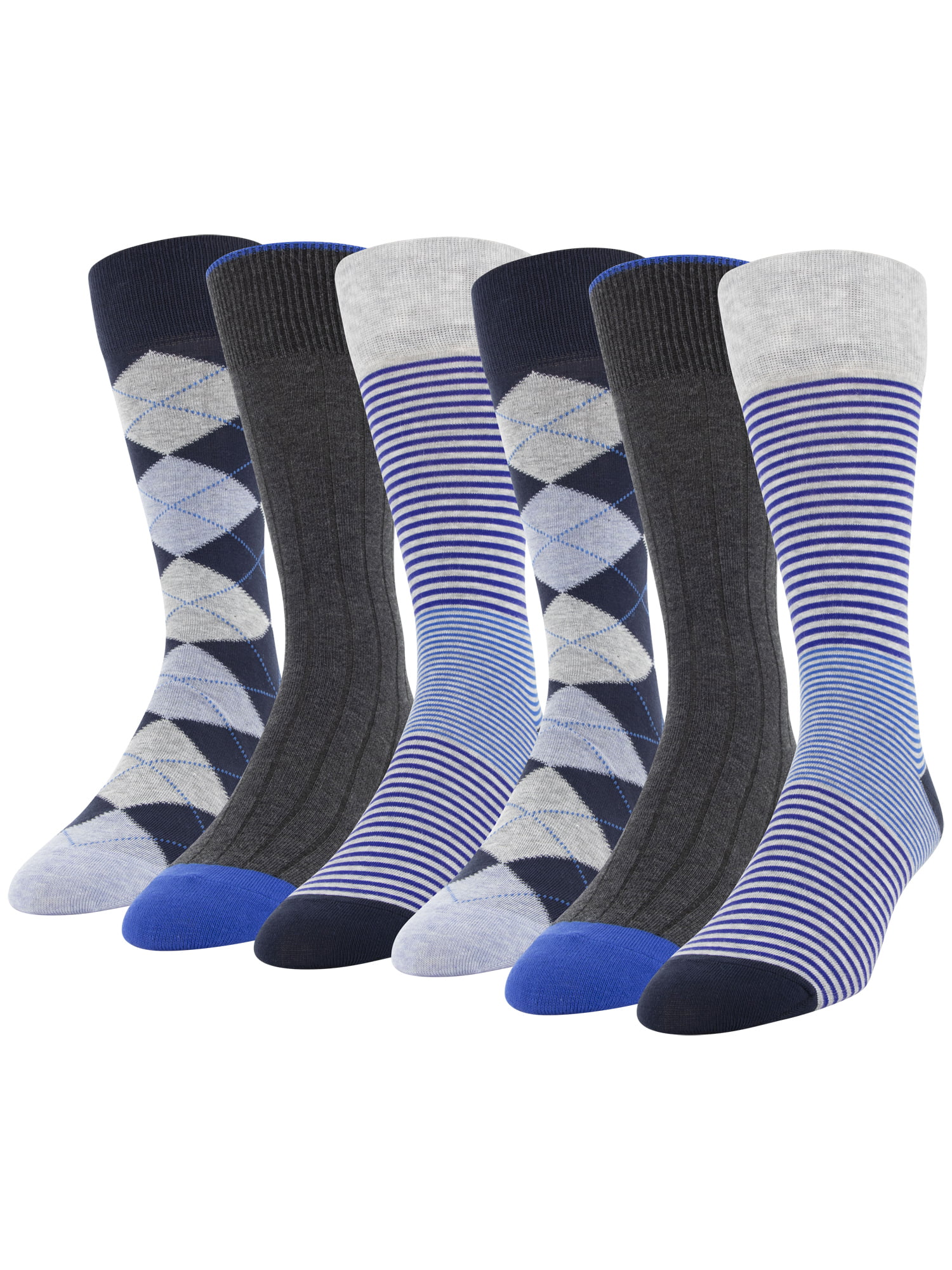 George Men's Color Block Stripe Crew Socks, 6 Pairs - Walmart.com