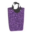 thumbnail image 2 of KLL Purple Glitter Laundry Hamper,Large Canvas Fabric Lightweight Storage Basket Toy Organizer Dirty Clothes Collapsible Waterproof, 2 of 6