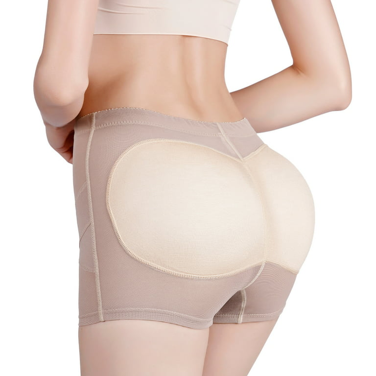  BANLUX Women Butt Lifter Shapewear - Women Butt Lifter Padded  Control Panties Hip Enhance Body Shaper Fake Ass Underwear Shorts Plus  Size,Apricot,S