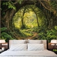 thumbnail image 6 of Forest Tapestry Green Landscape Wall Tapestry, Nature Tapestries for Bedroom Ceiling Tapestries Wall Hanging for Bedroom Living Room Wall Decor Forest 40"x60", 6 of 7