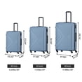 thumbnail image 5 of Travelhouse 3 Piece Luggage Sets, Hardshell Expandable Luggage Suitcase with Spinner Wheels and TSA Lock for Travel, 20" 24" 28", Blue, 5 of 9