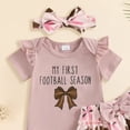 thumbnail image 5 of mgoYE Baby Girl Clothes Baby Girl Clothes Short Sleeve Ribbed Knit Romper Tops + Tutu Skirt + Cute Headband 3pcs Set(Light Pink,6-12 Months), 5 of 5