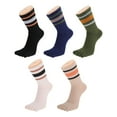 thumbnail image 3 of Unique Bargains 1 Pair Five Toe Socks Soft Striped Socks for Women Deep Blue, 3 of 6