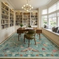 thumbnail image 4 of Moynesa Insect 9'x12' Large Area Rugs for Living Room Washable Natural Bedroom Rug Bug Accent Carpet for Sunroom Dining Room Office Stain Resistant Non Slip, Light Green, 4 of 12