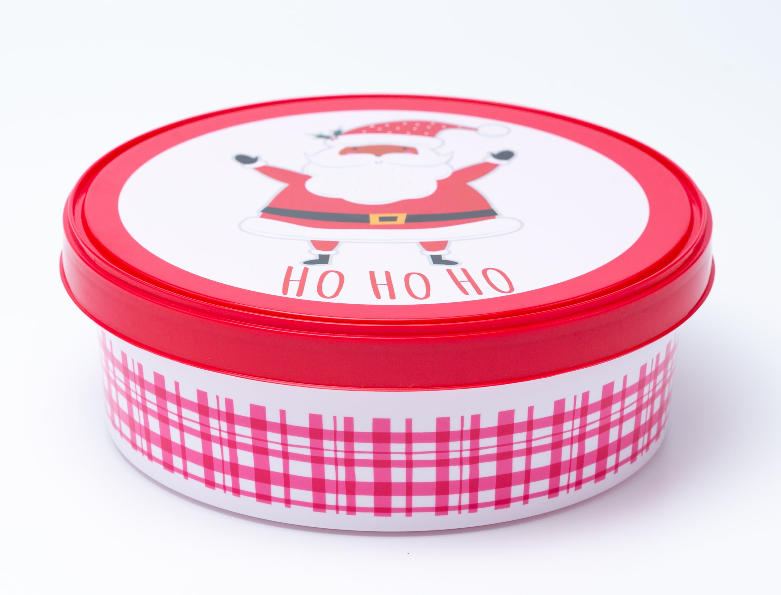 Holiday Time Plastic Snack Container, Hoho Printing, 7" x 2.6