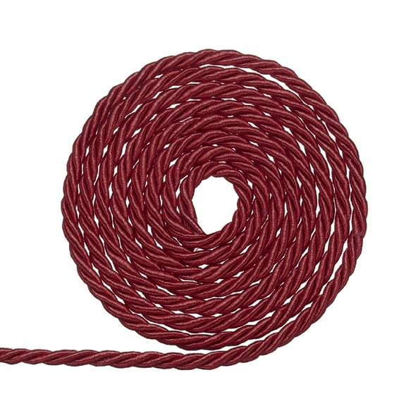 Uxcell Twisted Cord Trim, 3mm/11 Yard Trim Cord Rope 3-Ply Polyester Silk Twine Braided Rope Twist Ties Cords Silk Rope for Home Decor Graduation Honor Cord DIY Craft, Burgundy