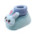 thumbnail image 5 of Baby Girl Boy Warm Crib Shoes Newborn Soft Sole Cartoon Booties First Walkers, Blue, 5 of 5
