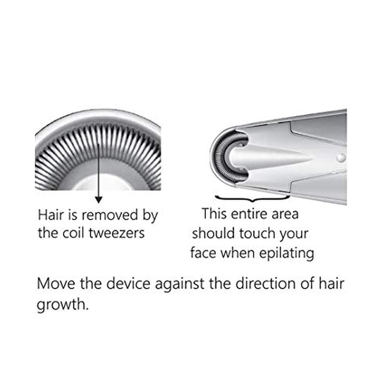 Epilady, Cordless Epilator Wand, Pearl/White, Facial Hair Removal