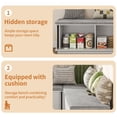 thumbnail image 4 of Gineuiia L-Shape Storage Bench with Cushion Backless Corner Dining Bench with Storage Kitchen Breakfast Nook Bench Storage Bench for Entryway White, 4 of 8