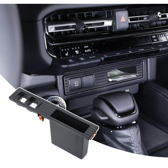 TINKI Center Console Storage Box Compatible with Toyota Land Cruiser 250 Prado LC250 J250 2024 Accessories,Center Console Cigarette Lighter Panel Replacement With Storage Box