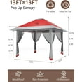 thumbnail image 3 of 13x13FT Pop-Up Gazebo Outdoor Tent with Mesh Cover, Canopy Tent with Carrying Bag Height Adjustable for Backyard and Patio, 3 of 7