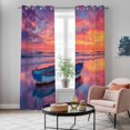 thumbnail image 6 of Kitchen Curtains 84 Inch Length 2 Panels, Summer Beach Grommets Window Treatment Curtain, Boat Gradient Orange Sunset Natural Scenery Thermal Curtains Drapes for Living Room/Bathroom, 6 of 9
