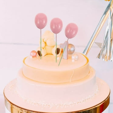 HOMEMAXS Pink Cake Decorations with Foam Egg Toppers for Easter Parties and DIY Craft Decor Realistic Extra Large Eggs