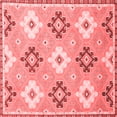 thumbnail image 1 of Ahgly Company Machine Washable Indoor Square Abstract Red Modern Area Rugs, 6' Square, 1 of 4