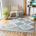 thumbnail image 3 of SAFAVIEH Saffron Cynarra Geometric Wool Area Rug, Ivory/Turquoise, 4' x 6', 3 of 5