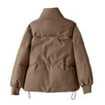 thumbnail image 4 of MuZeFu Winter Coat Ladies Thicken Warm Down Cotton Jackets Women's Loose Casual Standing Collar Thickened Warm Short Bread Jacket, 4 of 4