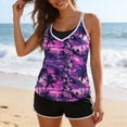 thumbnail image 2 of LYEAA Womens 3 Piece Tankini Swimsuits Colorblock Bathing Suit Tank Tops and Boyshorts Bottom Modest Swimwear, 2 of 8