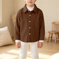thumbnail image 2 of OJSFQUFP Boys' Long Sleeved Shirt Jacket Spring and Fall Clothing Baby Corduroy Lapel Top, 2 of 7