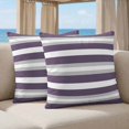 thumbnail image 5 of Pillow Covers 18x18 Set of 2, Purple Grey Stripe Square Throw Pillow Covers for Couch/Sofa/Living Room, Minimalist Farmhouse Striped Decorative Soft Pillowcases for Couch Throw Pillows, 5 of 9