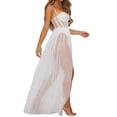 thumbnail image 4 of Douhoow Women Boho See-through Spaghetti Strap Long Dress High Waist Beach Sundress, 4 of 7