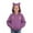 Purple, variant on Girls Cat Ear Hoodie Kids Cute Fashion Fleece Hooded Sweatshirt with Pocket Casual Trendy Oversized Long Sleeve Jacket (Purple, 3-4 Years)