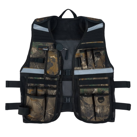 MELOTOUGH Tool Vest for Men Reflective Safety Tool Vest with Adjustable Straps,Removable Phone Holder for Electrical,Carpenters,Construction