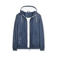 thumbnail image 2 of WREESH Mens Solid Windbreaker Jacket Lightweight Hooded Jacket Fall Casual Loose Windproof Outerwear Outdoor Sunscreen Jogging Jacket Dark Blue, 2 of 7