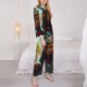 thumbnail image 3 of Balery Riverside Meditating Cat Conjunto de Pijama con Estampado para Mujer, Conjunto de Dos Piezas con Manga Larga, Ropa de Dormir Suave con Bolsillos, Pijamas Cómodos-Medium, 3 of 7
