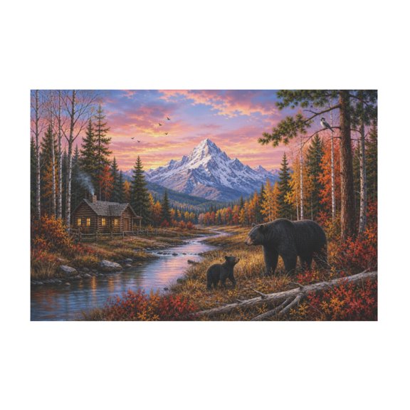 Deer and Bird Nature Canvas Wall Art For Living Room Bedroom Or Office 16x24 in