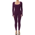thumbnail image 2 of Women Yoga Jumpsuits Workout Ribbed Long Sleeve Sport Jumpsuits, 2 of 7
