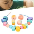 thumbnail image 3 of Peahefy Educational String Beads Toy,Threading Beads Toy,Wooden String Threading Beads Children Toddlers Preschool Educational Early Learning Toy, 3 of 8