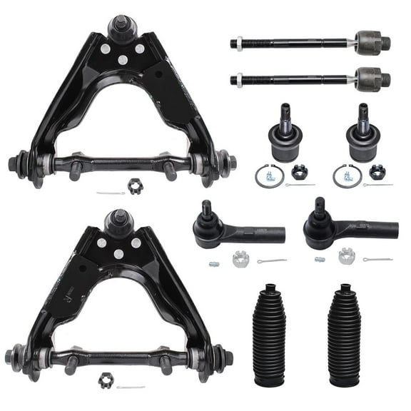 Detroit Axle - 4WD Front End 10pc Suspension Kit for 2000-2004 Dodge Dakota, 2000-2003 Dodge Durango, 2 Upper Control Arms Ball Joints, 2 Lower Ball Joints, 4 Tie Rods, 2 Boots Replacement