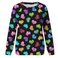 thumbnail image 4 of Valentine's Day Shirt for Women Love Heart Print Long Sleeve Tops Casual Loose Crewneck Sweatshirt Graphic Gift Blouses, 4 of 5