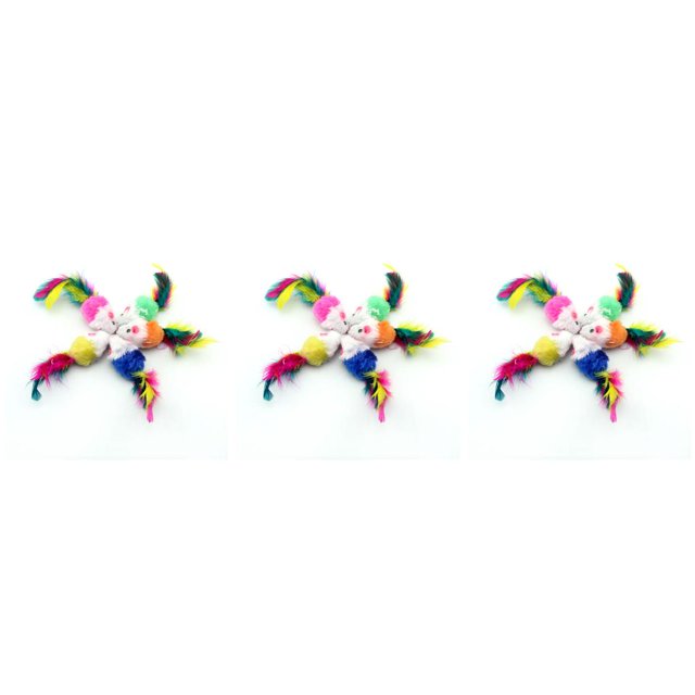 Ruiboury Pack of 10 Pet Mini Mouse Colorful Soft Plush Toy Chasing Playing Fake Mice Funny Interactive Toys Color Random 3Set
