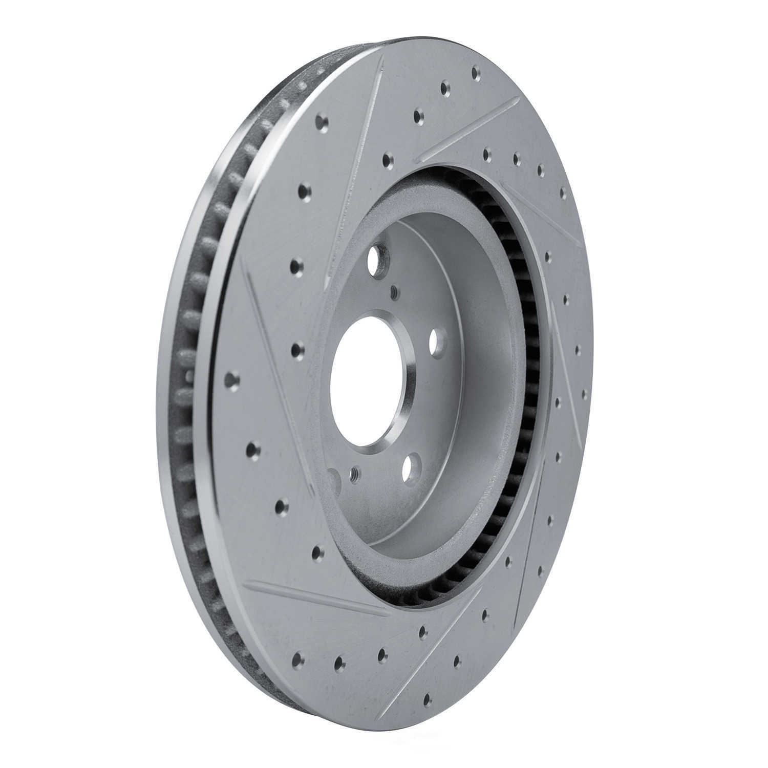 Dynamic Friction Company 631-76154R DFC Brake Rotor - Drilled And Slotted - Silver