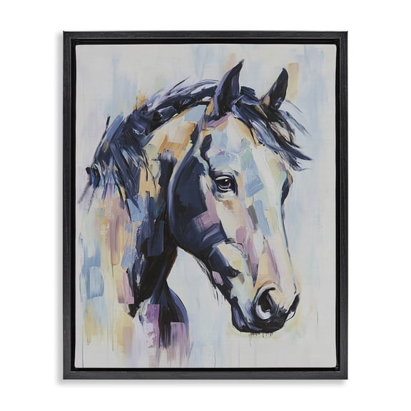 Stupell Industries Vivid Equine Portrait Black Framed Floater Canvas Wall Art, design by Svetlana Aleynikova