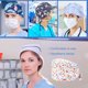 thumbnail image 3 of Paquete De 4 Gorros De Trabajo Para Enfermera, Servicio Prolongado, Color Puro, Botón Pulido Opaco, Gorros De Trabajo Multifuncionales Unisex, Uniformes De Trabajo Sweethay AP008643-35, 3 of 5
