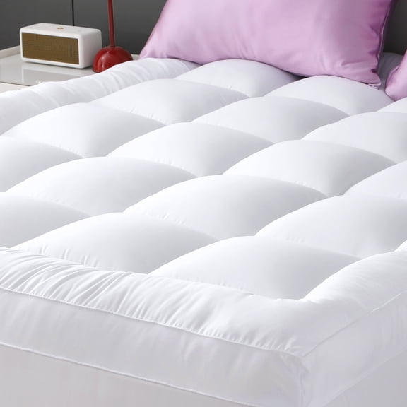 Sasttie Extra Thick Queen Mattress Topper, 800GSM Breathable Mattress Pad Cover, Pillow Top Protector with 8-21 Inch Deep Pocket, White