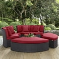 thumbnail image 7 of Convene Circular Outdoor Patio Daybed Set in Espresso Red, 7 of 7