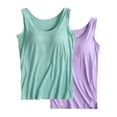 thumbnail image 4 of Womens Cotton Camisole Adjustable Camisole With Frame Bra Stretch Undershirt, 4 of 6
