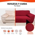 thumbnail image 4 of Cubre Sala LABBA Protector Fundas de Sillón Elásticas Ajustables Set de 3 Piezas Color Rojo Vino, 4 of 11