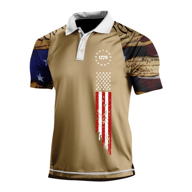 Men's Summer Leisure Culture Breathable Short Sleeved Shirt TopXL