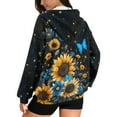 thumbnail image 2 of FOR U DESIGNS Butterfly Sunflower Hoodie Jacket for Women with Zipper Oversized Hoodies Size XL Lightweight Hooded Zip Up Sweatshirt Women Down-Shoulder Collar Sportswear, 2 of 7