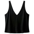 thumbnail image 5 of Karymi Going Out Tops Racerback Deep V Cami Tank Top, Wide Fixed Shoulder Straps Slim Sleeveless Vest, Low Cut Layering Camisole Womens Blouses, 5 of 5