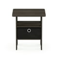 thumbnail image 6 of Furinno Andrey Engineered Wood End Table with Bin Drawer in Dark Brown/Black, 6 of 9