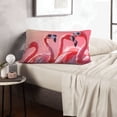 thumbnail image 7 of Binfone Cool Flamingos Sunglasses Scene Standard Size Pillowcase, Long Staple Pure Cotton Envelope Closure Pillow Cover (Pillow core not included),14"x20", 7 of 7