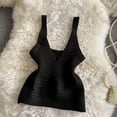 thumbnail image 1 of Top cruzado frontal sin mangas para mujer NikouMX cuello en V color puro S M L, 1 of 6